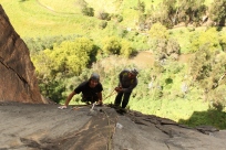 Danny & Freddy at the 3rd belay ledge
